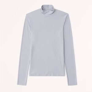 Abercrombie womens soft matte seamless long sleeve mock neck top